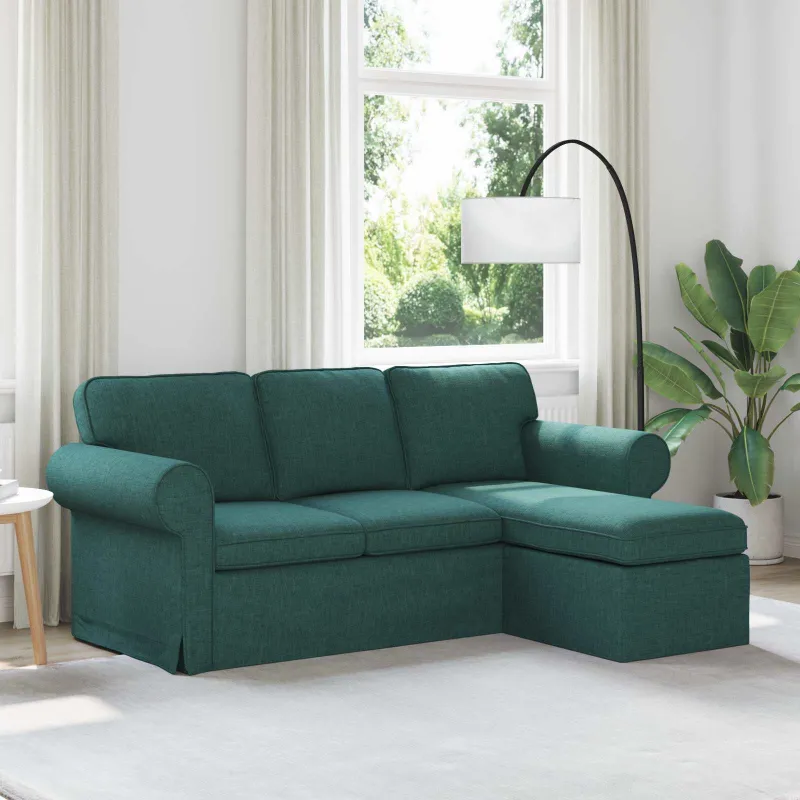 Sofa Tamsiai žalia 195 x 138 x 80 cm audinys