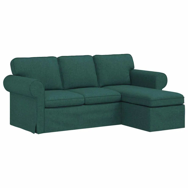 Sofa Tamsiai žalia 195 x 138 x 80 cm audinys