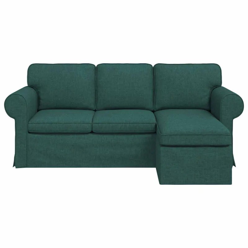 Sofa Tamsiai žalia 195 x 138 x 80 cm audinys