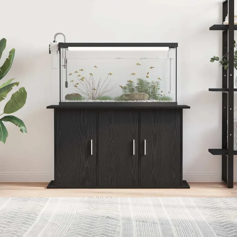 Akvariumo stovas, juodo ąžuolo spalvos, 101x41x58cm, inžinerinė mediena