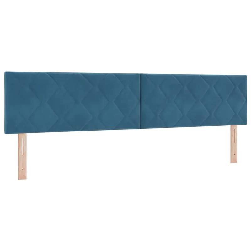 Kiemas lova su čiužiniu Tamsi mėlyna 200 x 200 cm Aksomas