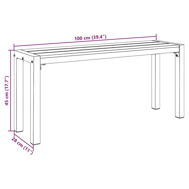 Sodo suolas Ruda 100 x 28 x 45cm Plienas