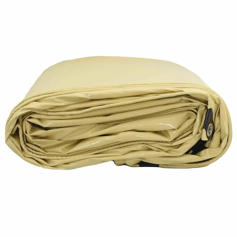 Tentinis audinys 650g / m² Smėlio 4 x 8 m Drobė su PVC danga