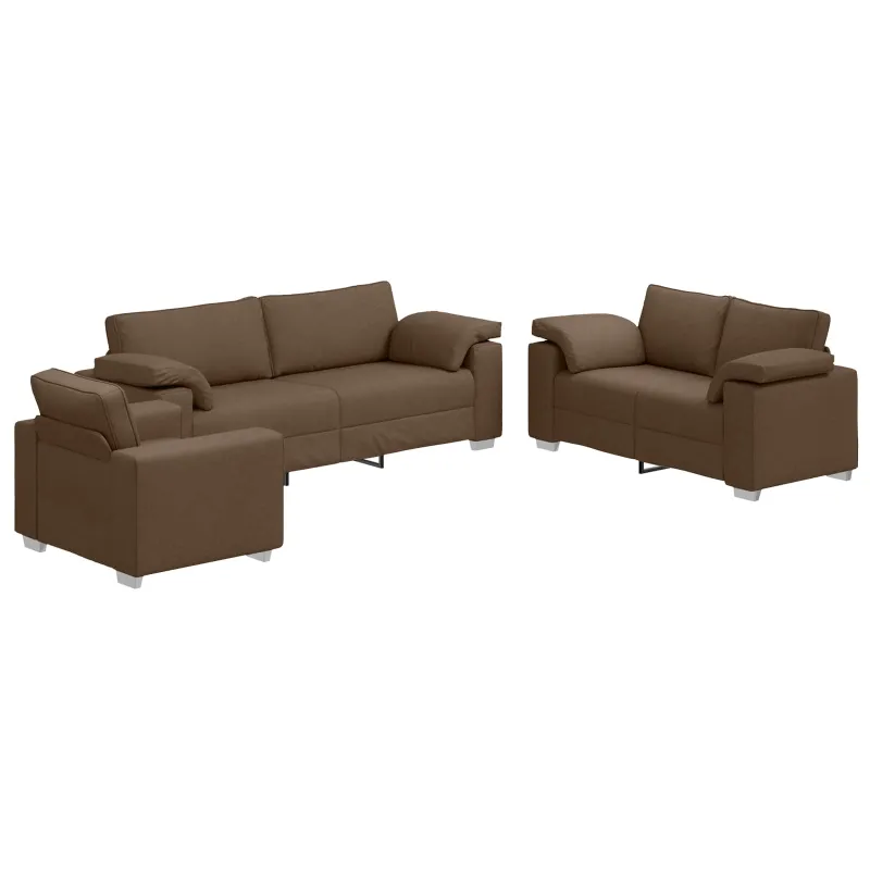 Sofa 3 pcs Ruda 219 x 80 x 82 cm Lino mišinio audinys