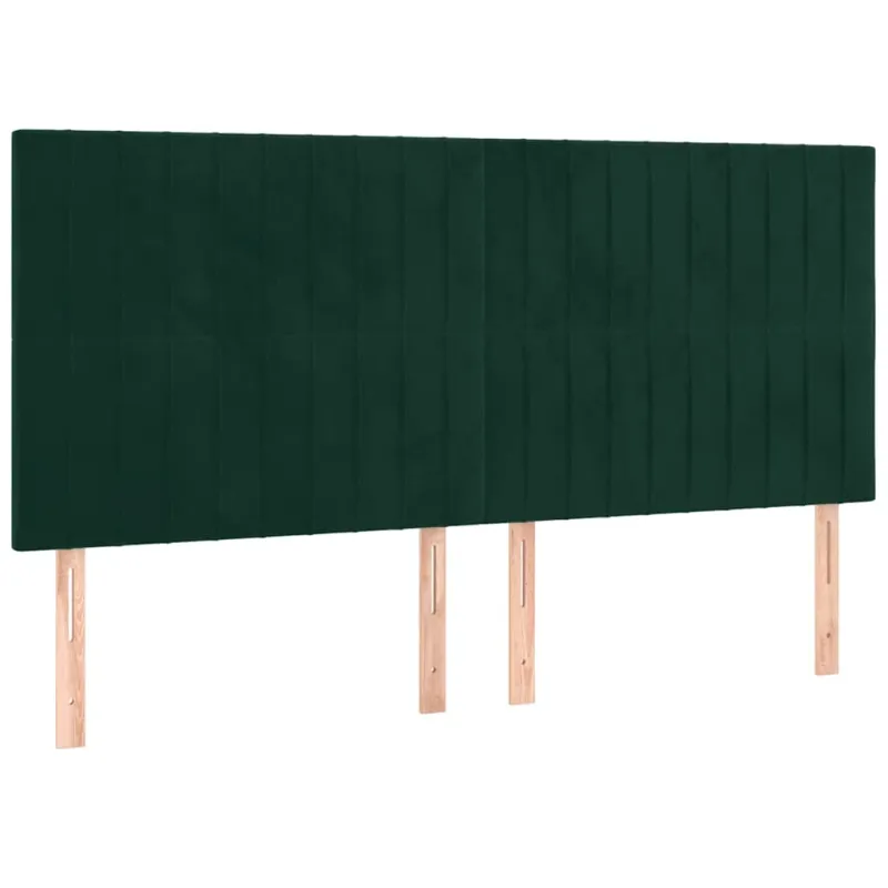 Lova su spyruoklėmis ir čiužiniu, žalia, 200x200 cm, aksomas