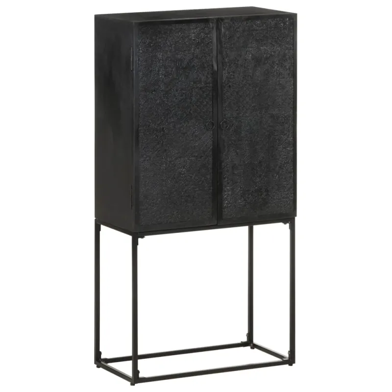 Šoninė spintelė, juoda, 60x30x120cm, akacijos ir mango masyvai