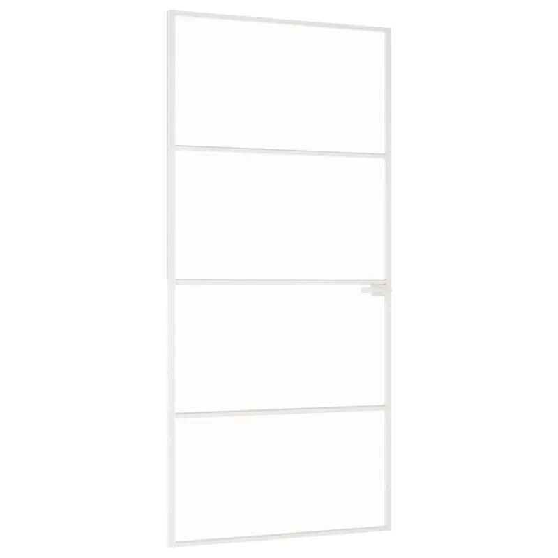 Vidaus durys, baltos, 93x201,5cm, grūdintas stiklas/aliuminis