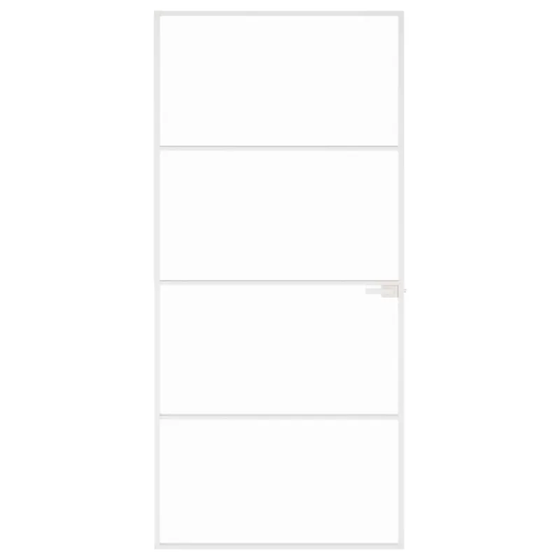 Vidaus durys, baltos, 93x201,5cm, grūdintas stiklas/aliuminis