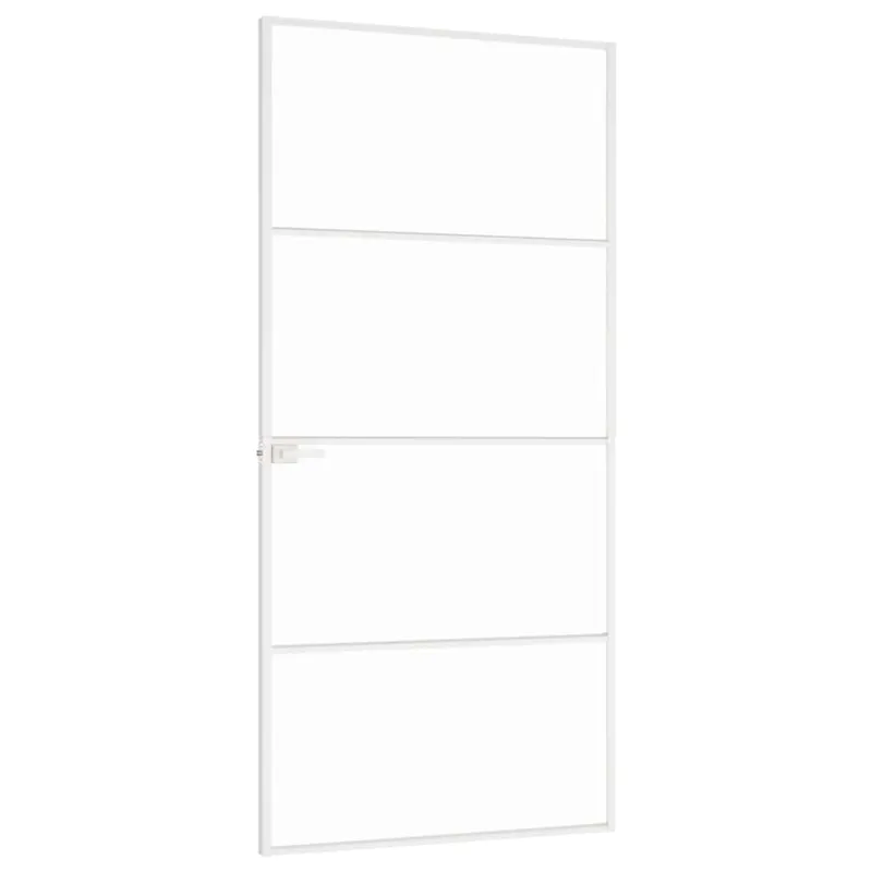 Vidaus durys, baltos, 93x201,5cm, grūdintas stiklas/aliuminis