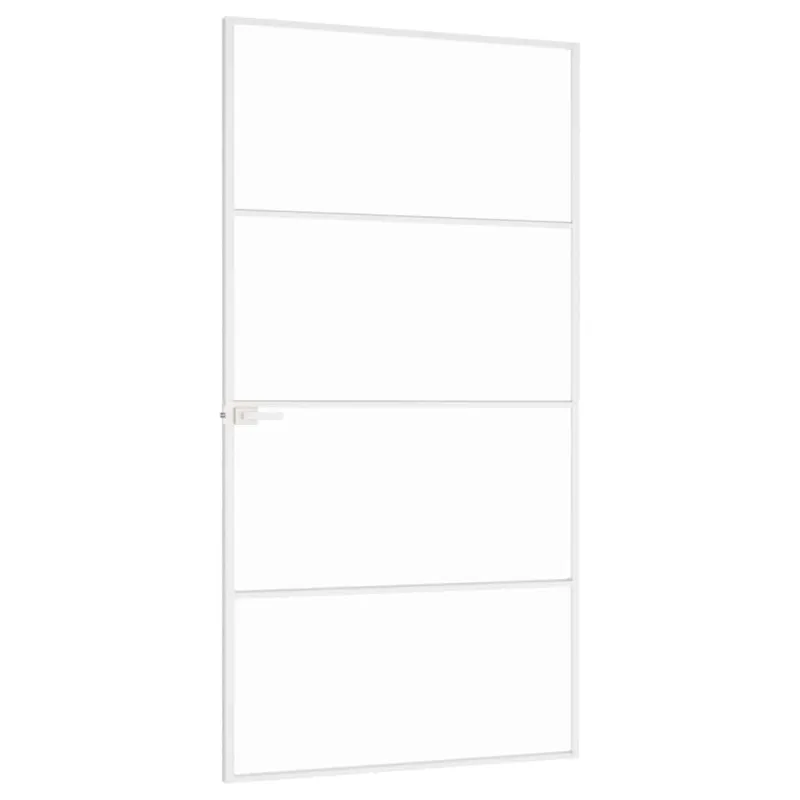 Vidaus durys, baltos, 102x201,5cm, grūdintas stiklas/aliuminis