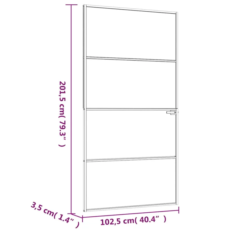 Vidaus durys, baltos, 102x201,5cm, grūdintas stiklas/aliuminis