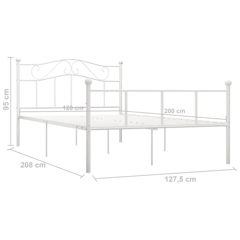 Lovos rėmas, baltos spalvos, 120x200cm, metalas