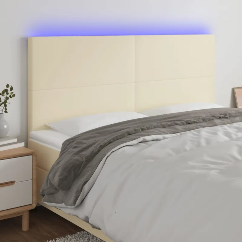 Galvūgalis su LED, kreminės spalvos, 160x5x118/128 cm