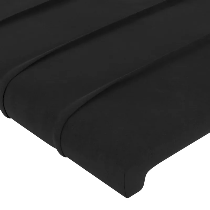 Galvūgalis su LED, juodos spalvos, 147x16x118/128cm, aksomas