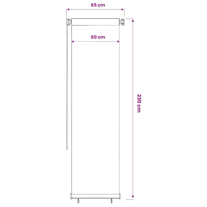 Lauko roletas, juodos spalvos, 160x230cm, HDPE