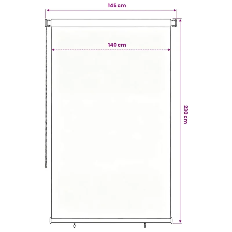 Lauko roletas, rudos spalvos, 140x230cm, HDPE