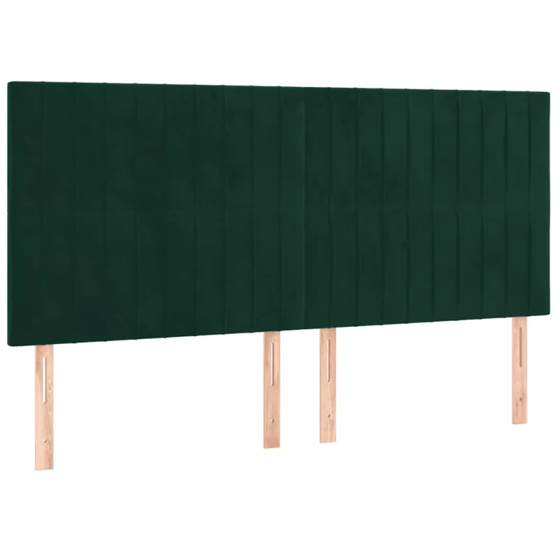 Lova su spyruoklėmis ir čiužiniu, žalia, 160x200 cm, aksomas