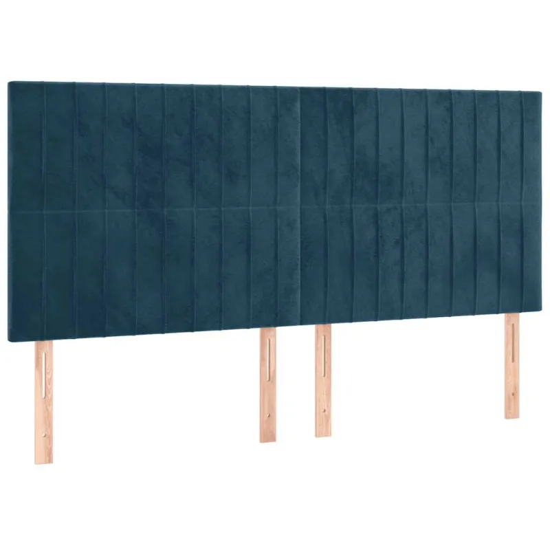 Lova su spyruoklėmis ir čiužiniu, mėlyna, 180x200 cm, aksomas