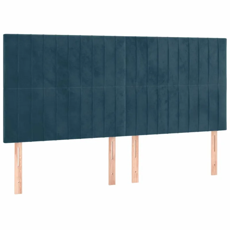 Lova su spyruoklėmis ir čiužiniu, mėlyna, 180x200 cm, aksomas