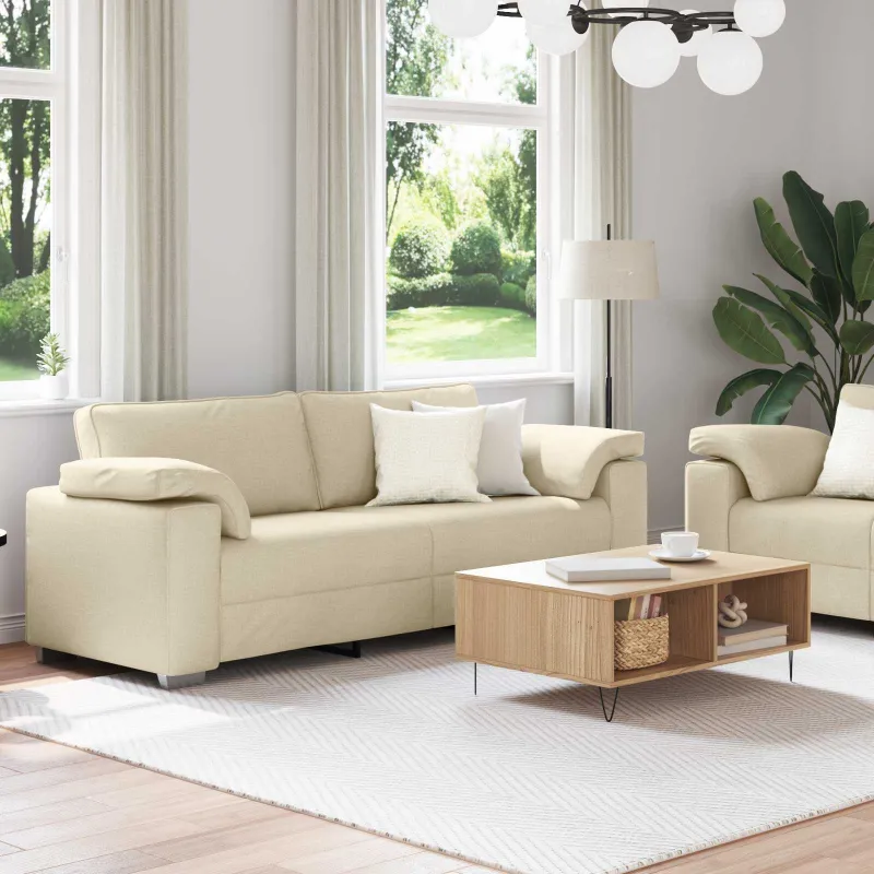 Sofa 2 pcs Kreminė 219 x 80 x 82 cm audinys