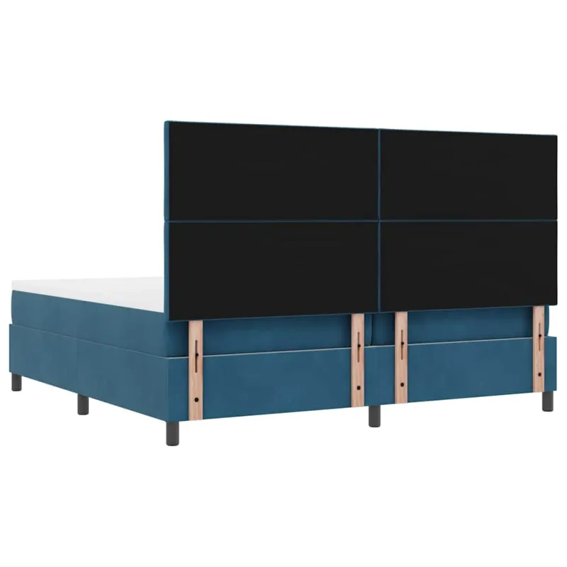 Kiemas lova su čiužiniu Tamsi mėlyna 200 x 200 cm Aksomas
