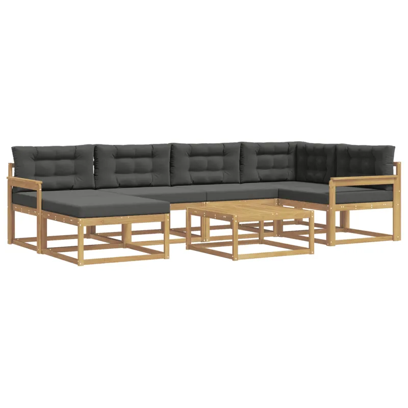 Lauko sofos komplektas 7 pcs Balta ir antracito