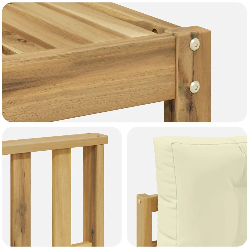 Lauko sofos komplektas 7 pcs Balta ir kreminė