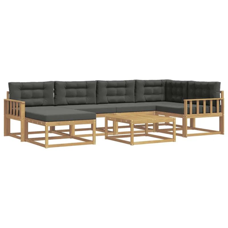 Lauko sofos komplektas 7 pcs Balta ir antracito