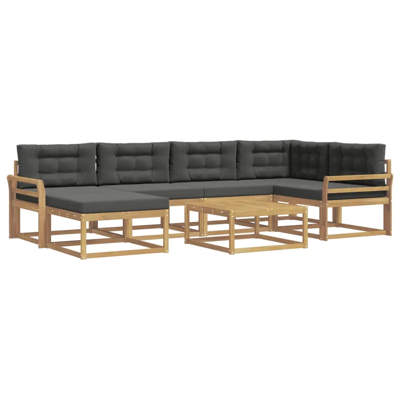 Lauko sofos komplektas 7 pcs Balta ir antracito
