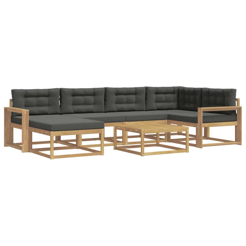 Lauko sofos komplektas 7 pcs Balta ir antracito
