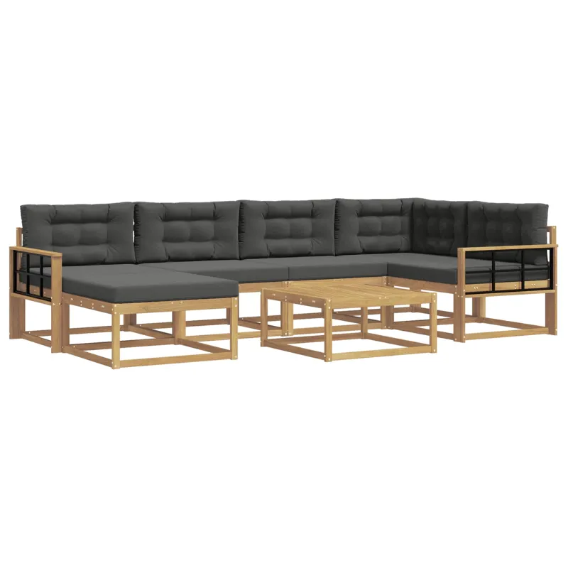 Lauko sofos komplektas 7 pcs Balta ir antracito