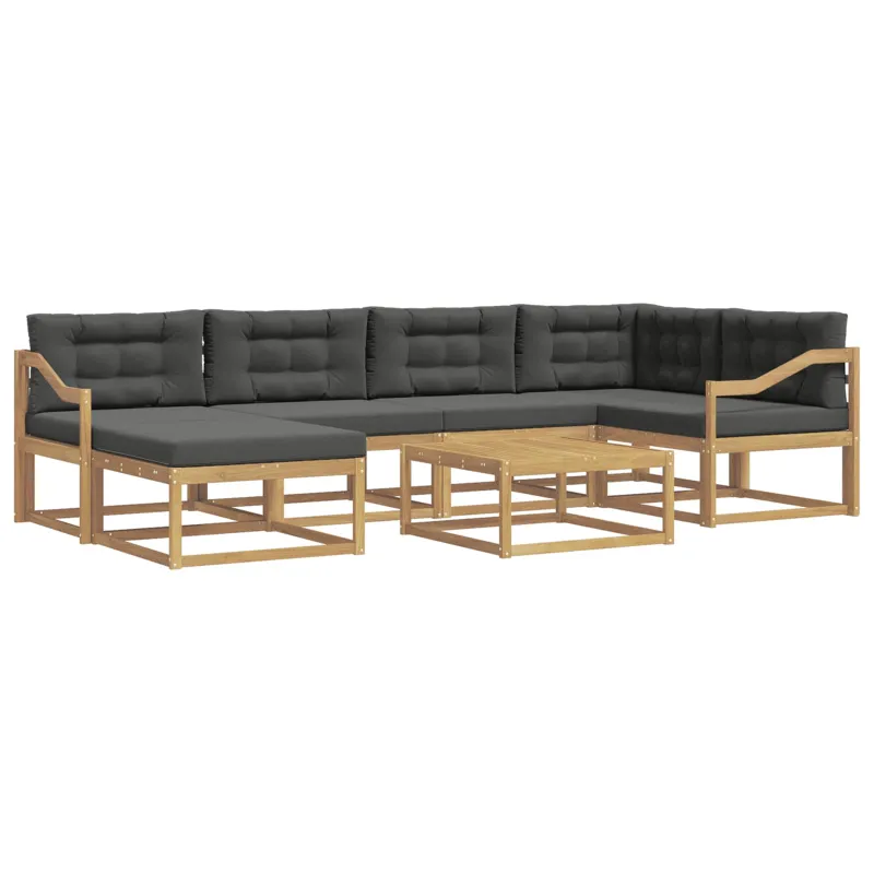 Lauko sofos komplektas 7 pcs Balta ir antracito
