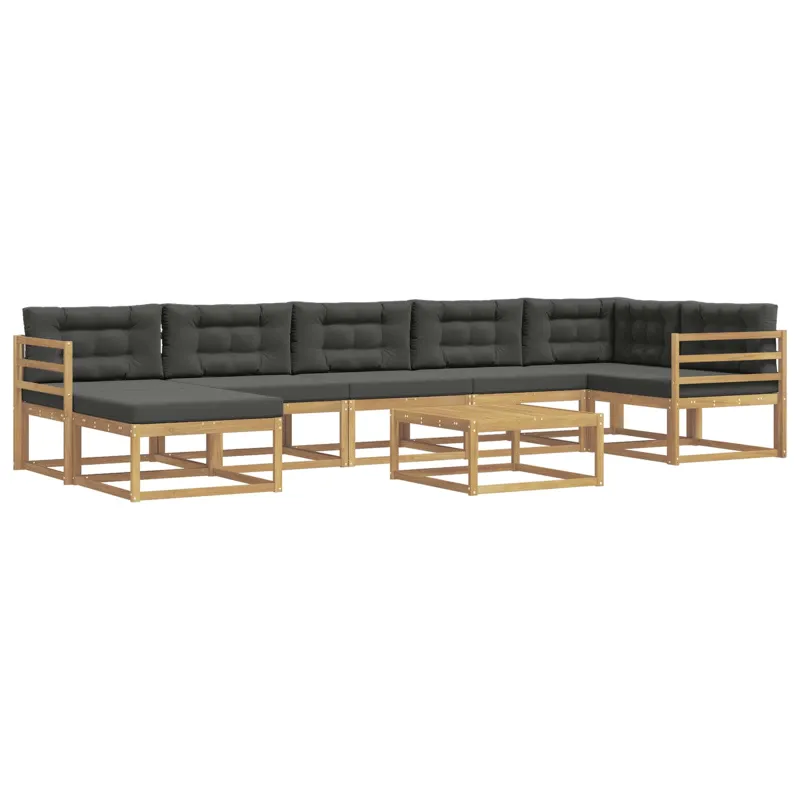 Lauko sofos komplektas 8 pcs Balta ir antracito