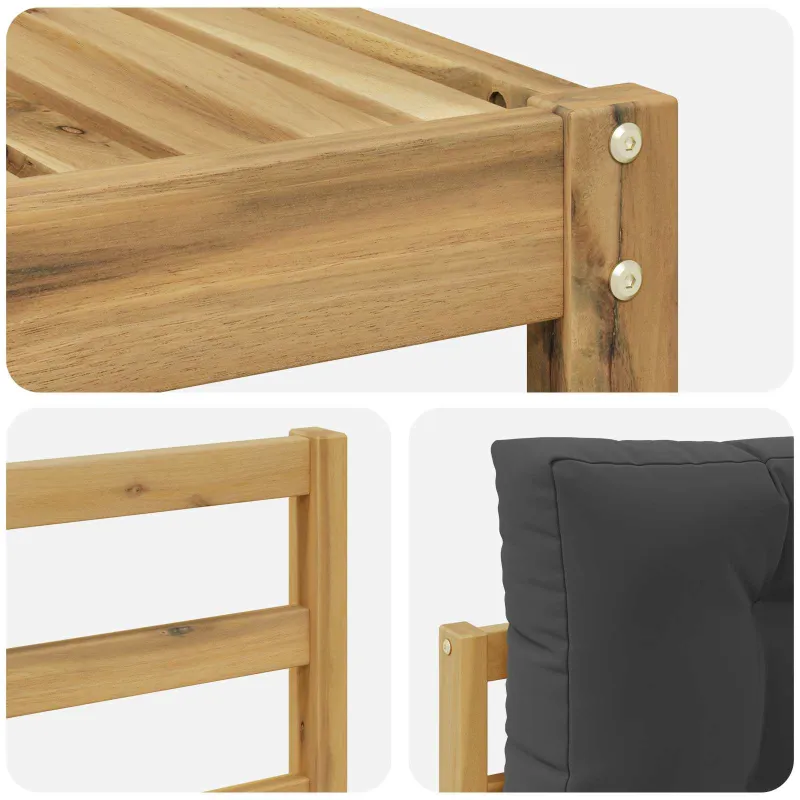 Lauko sofos komplektas 8 pcs Balta ir antracito