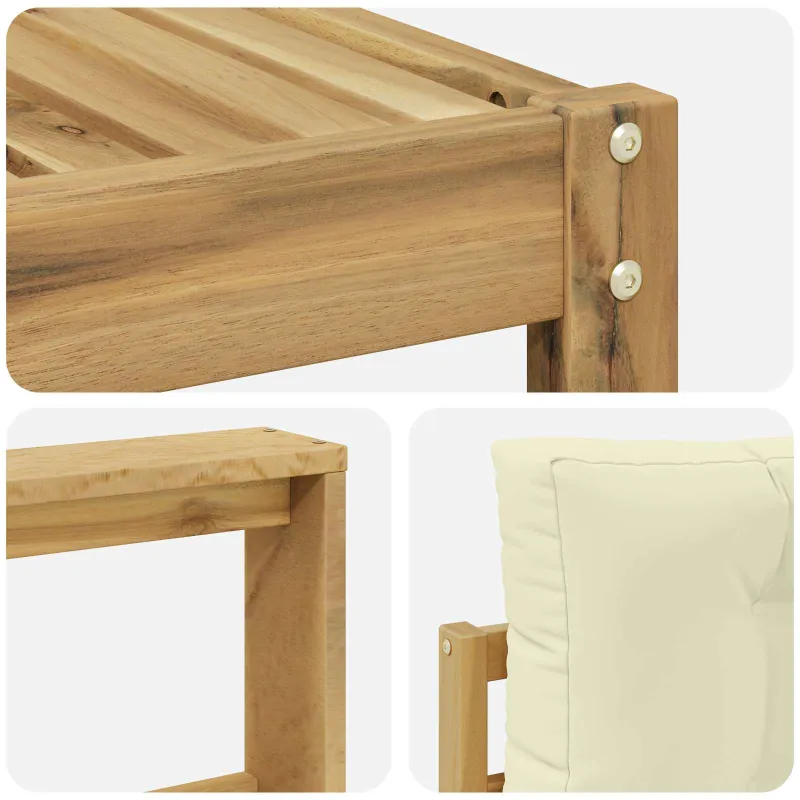 Lauko sofos komplektas 8 pcs Balta ir kreminė