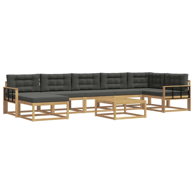 Lauko sofos komplektas 8 pcs Balta ir antracito
