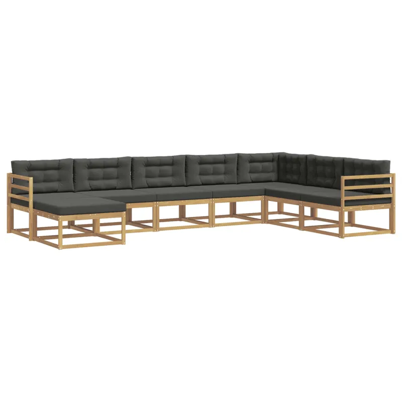 Lauko sofos komplektas 8 pcs Balta ir antracito