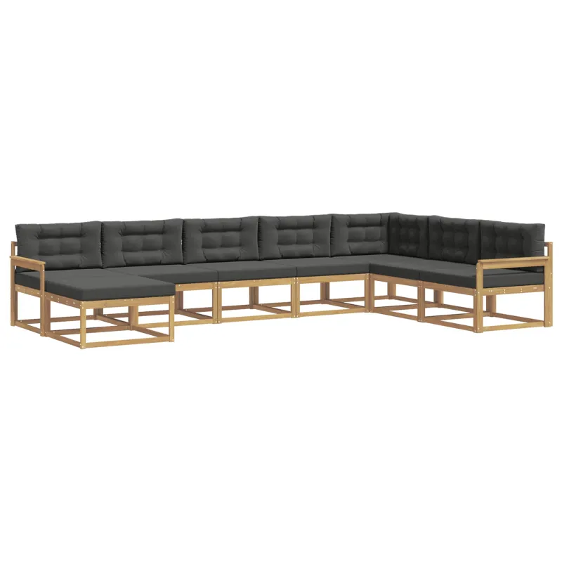 Lauko sofos komplektas 8 pcs Balta ir antracito