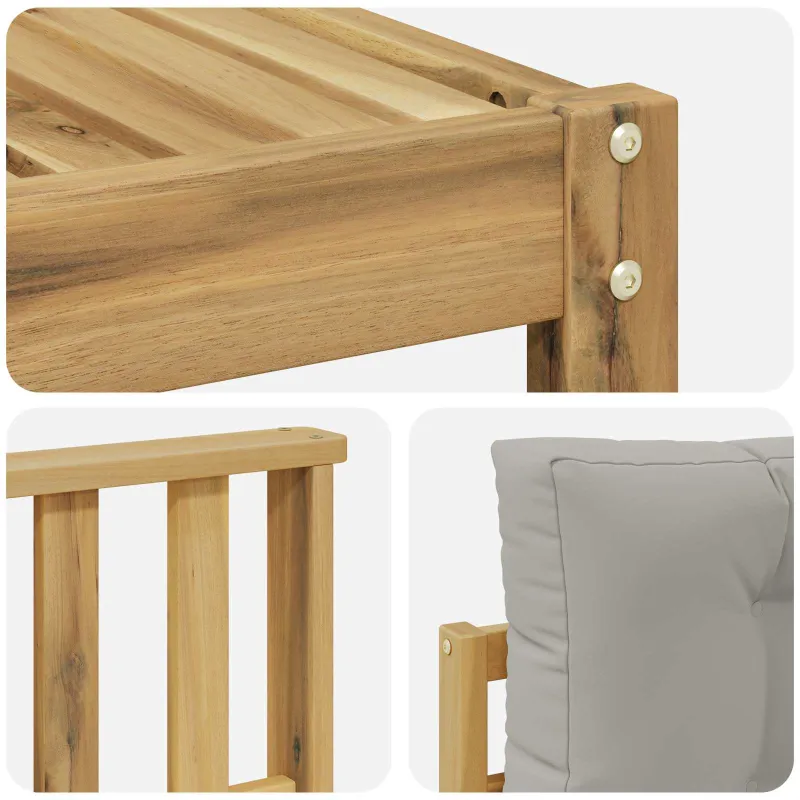 Lauko sofos komplektas 8 pcs Balta ir šviesiai pilka