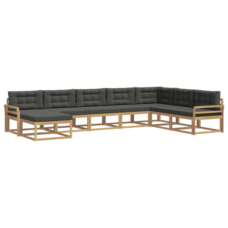 Lauko sofos komplektas 8 pcs Balta ir antracito