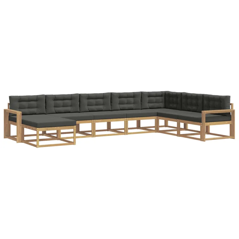Lauko sofos komplektas 8 pcs Balta ir antracito