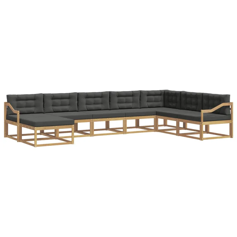 Lauko sofos komplektas 8 pcs Balta ir antracito