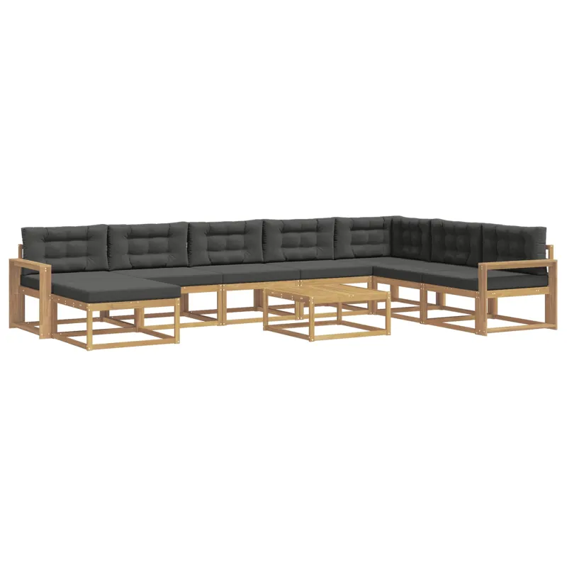 Lauko sofos komplektas 9 pcs Balta ir antracito