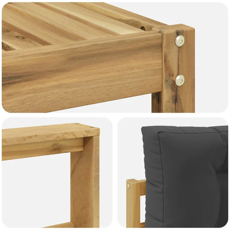 Lauko sofos komplektas 9 pcs Balta ir antracito