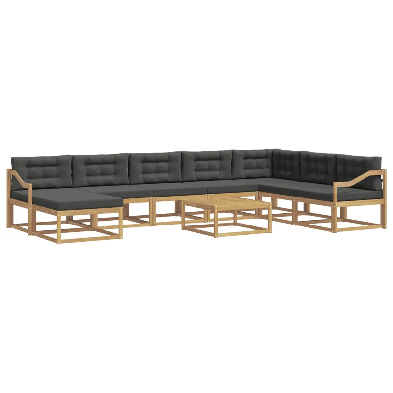 Lauko sofos komplektas 9 pcs Balta ir antracito