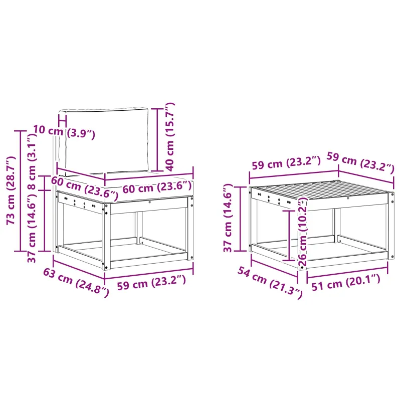 Lauko sofos komplektas 6 pcs
