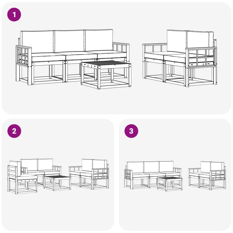 Lauko sofos komplektas 6 pcs
