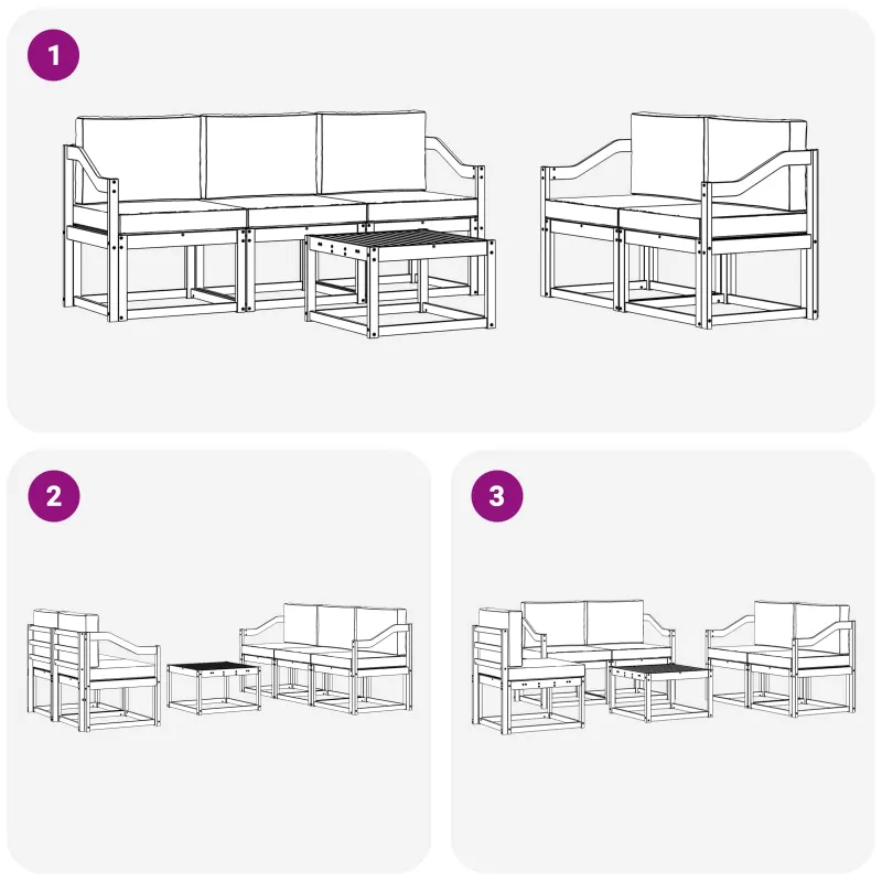 Lauko sofos komplektas 6 pcs