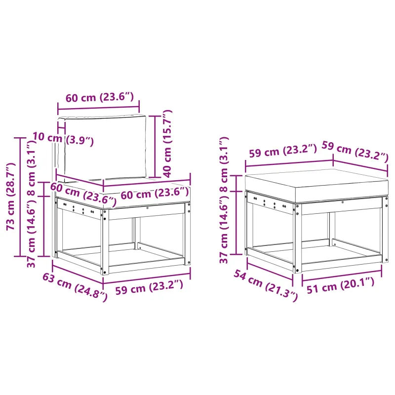 Lauko sofos komplektas 4 pcs