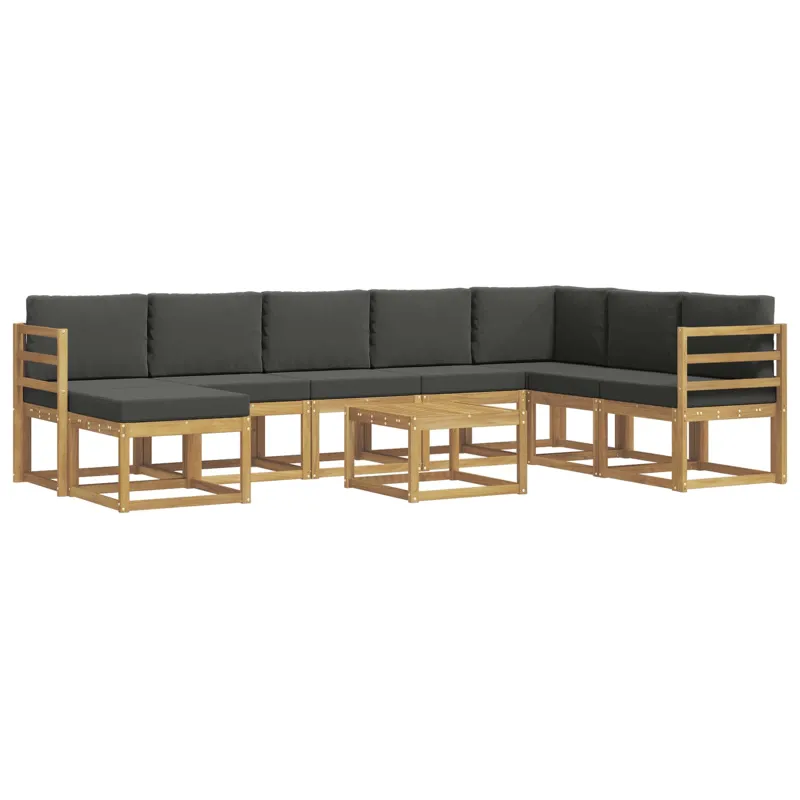 Lauko sofos komplektas su pagalve 9 pcs Balta ir antracito